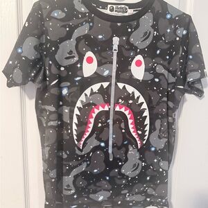 Bape Black and Gray Shark Tee
